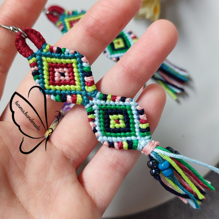 گوشواره آویز هنری طرح زندگی