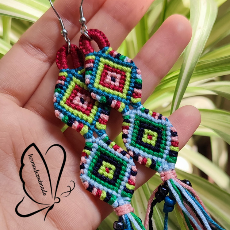 گوشواره آویز هنری طرح زندگی