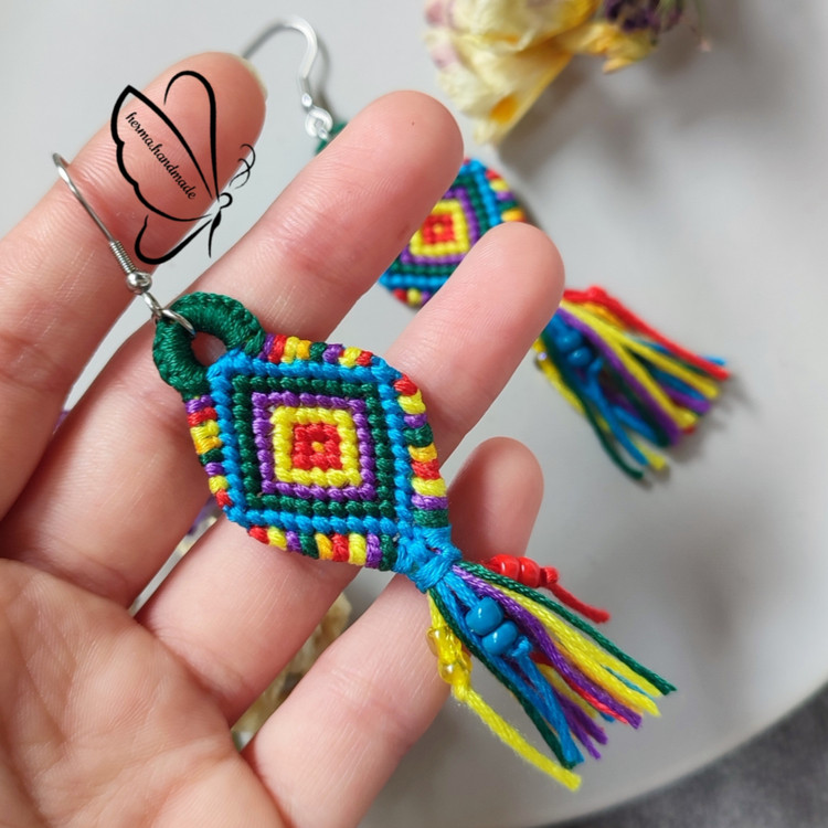 گوشواره آویز هنری طرح شوق